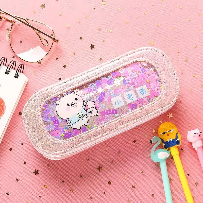 1 шт. рисунки из мультфильма ПВХ и искусственная кожа стационарный ящик для хранения Портативный креативный пенал большой емкости сумка для хранения - Цвет: 1