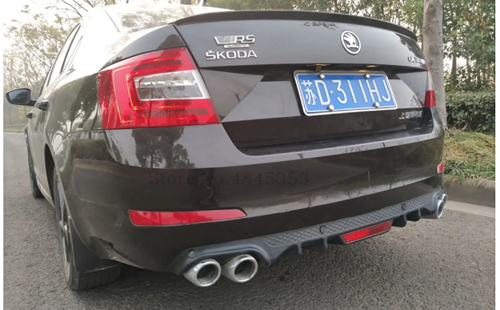 Для Skoda Octavia ABS Материал черный задний бампер диффузор Защитная крышка планки автомобиля Стайлинг 1 шт
