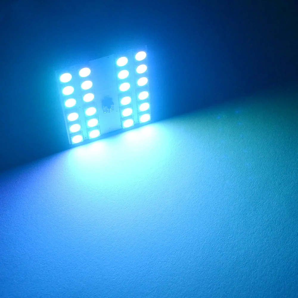 Hviero  T10 RGB 5050 24SMD Car Led remote control Rgb car led panel interior Auto lights Reading Dome Festoon BA9S 3Adapter DC 12v Light