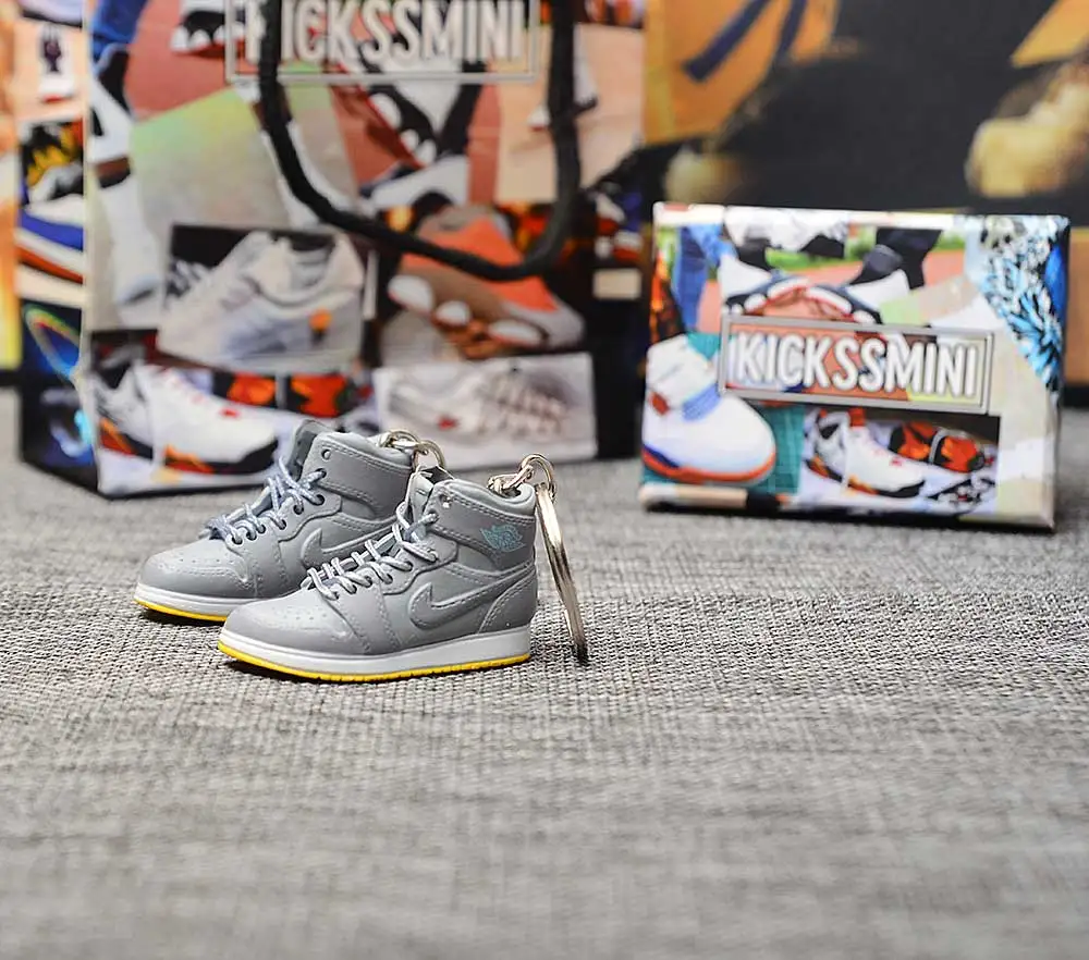 Персональный DIY Jordan Generation AIR JORDAN 1 разбитая доска 3D кроссовок фигурный брелок сумка Подвеска парный брелок - Цвет: a pair w metal  ring