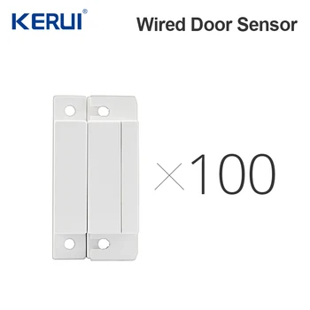

100PCS Kerui Wired Door Sensor Garage Gates Magnetic Door Window Detector 433MHz For Home Alarm System Security