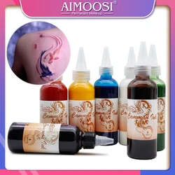 100ml/bottle Temporary Airbrush Tattoo Common Ink For Body Paint Beauty Pigment 18 Colors For Choose