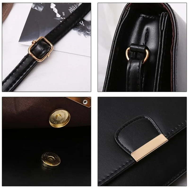  Women's Fashion Leather Simple Solid Handbag Small Shoulder Bags Crossbody Bags for Girls Messenger - 4000163020466