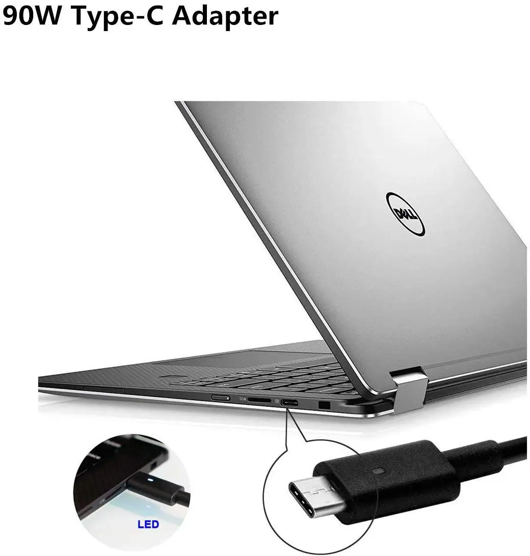 Huiyuan подходит для детей ростом от 90W PD Тип usb-C для ноутбука Dell LA90PM170 Latitude 5280 5480 5580 7280 7480 7380 0TDK33 TDK33 с Тип usb-C