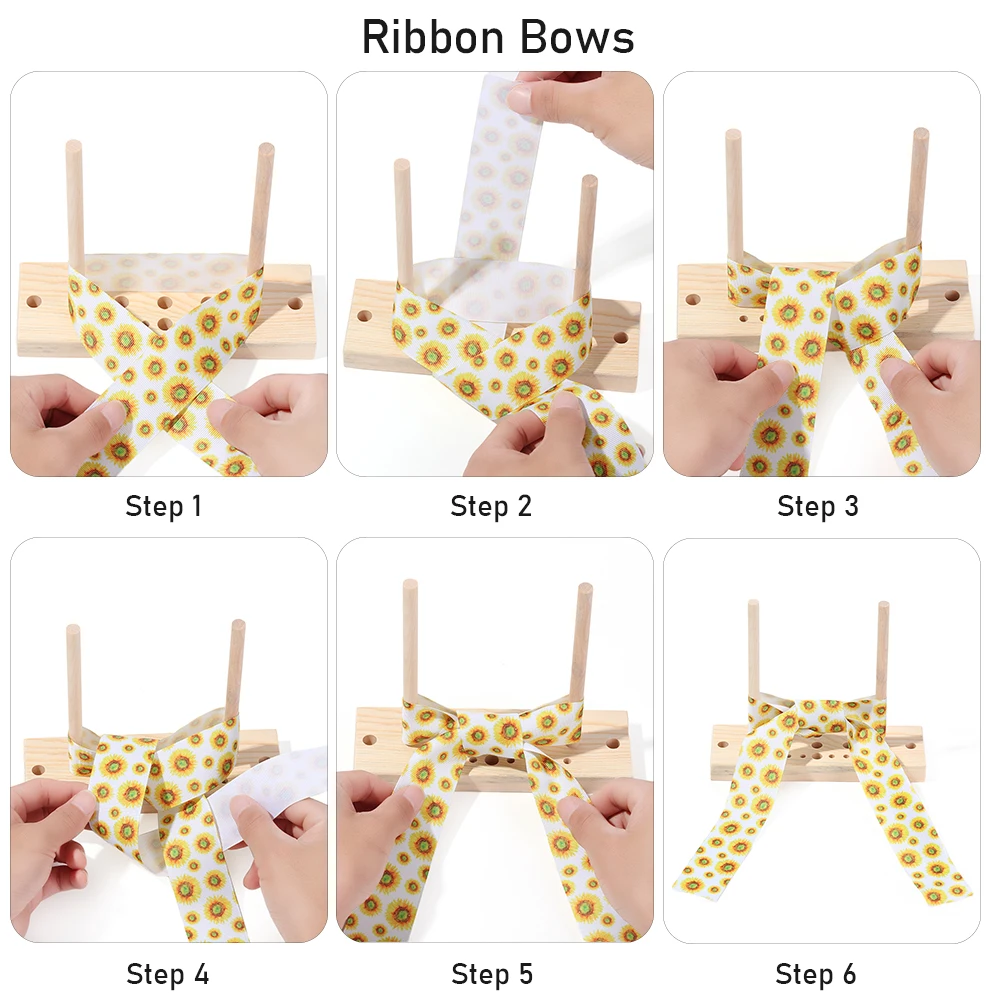1Set 5 In 1 Multipurpose Hardwood Bow Maker Bowknot Maker Satin Wreath Gift Packing Bowing Making Tool DIY Ribbon Crafts Bowknot