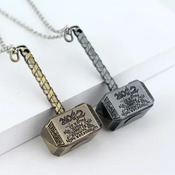 

Avengers Infinity War Thor Necklace Thor's Hammer Mjolnir Charm Men Necklace Pendants Accessories Cosplay Figure Toys Gift