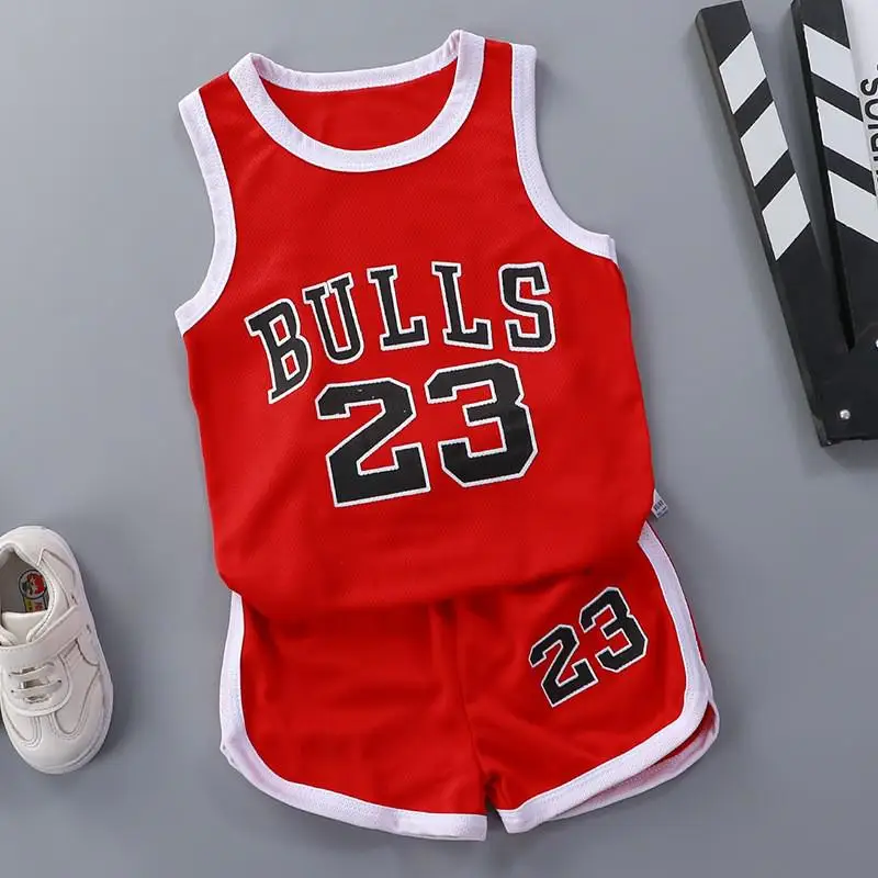 2 3 4 5 7 Year Old Children's Tracksuit Summer Sleeveless Suit Boys Girls Sports 2pcs/set Fashion Thin Basketball Kids Outfits baby clothes set for girl