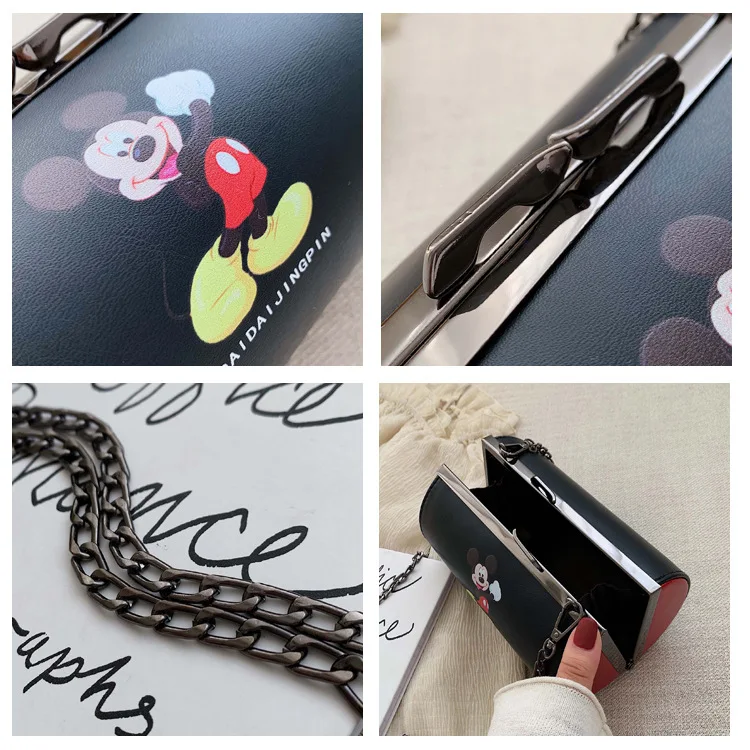 Disney Микки Маус Осенняя сумка через плечо женская модная цепь маленькая круглая сумка монета леди Минни Мобильный телефон сумка
