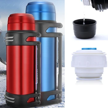 

2L High Capacity 304 Stainless Steel Thermos Water Cup Portable Insulation Vacuum Cup Outdoor Sport Bottle Car Kettle