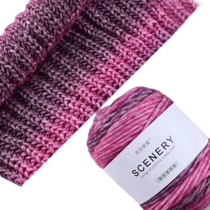 100g Worsted Hand Knitting Cake Yarn Gradient Ombre Colorful Crochet Woven Thread DIY Craft for Warm Scarf Sweater Coat thread single strand coarse soft bar needle thread woven line slippers scarf hand knitting crochet yarn knit hat scarf slippers