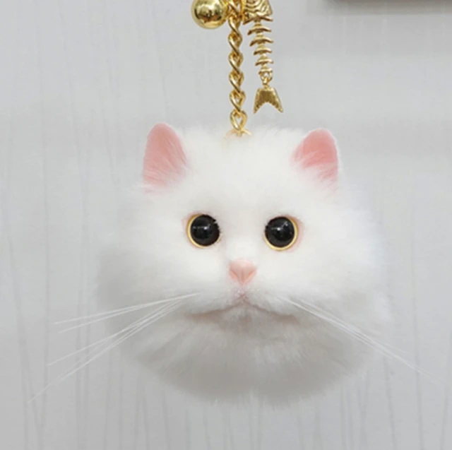 Introducing the High-quality Simulation Plush Cute Cat Mobile Phone Buckle Bag Buckle Car Key Chain for Women