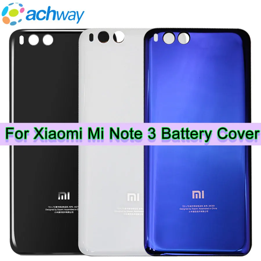 Оригинальная крышка батарейного отсека для Xiaomi Mi Note 3 Стеклянный чехол задняя