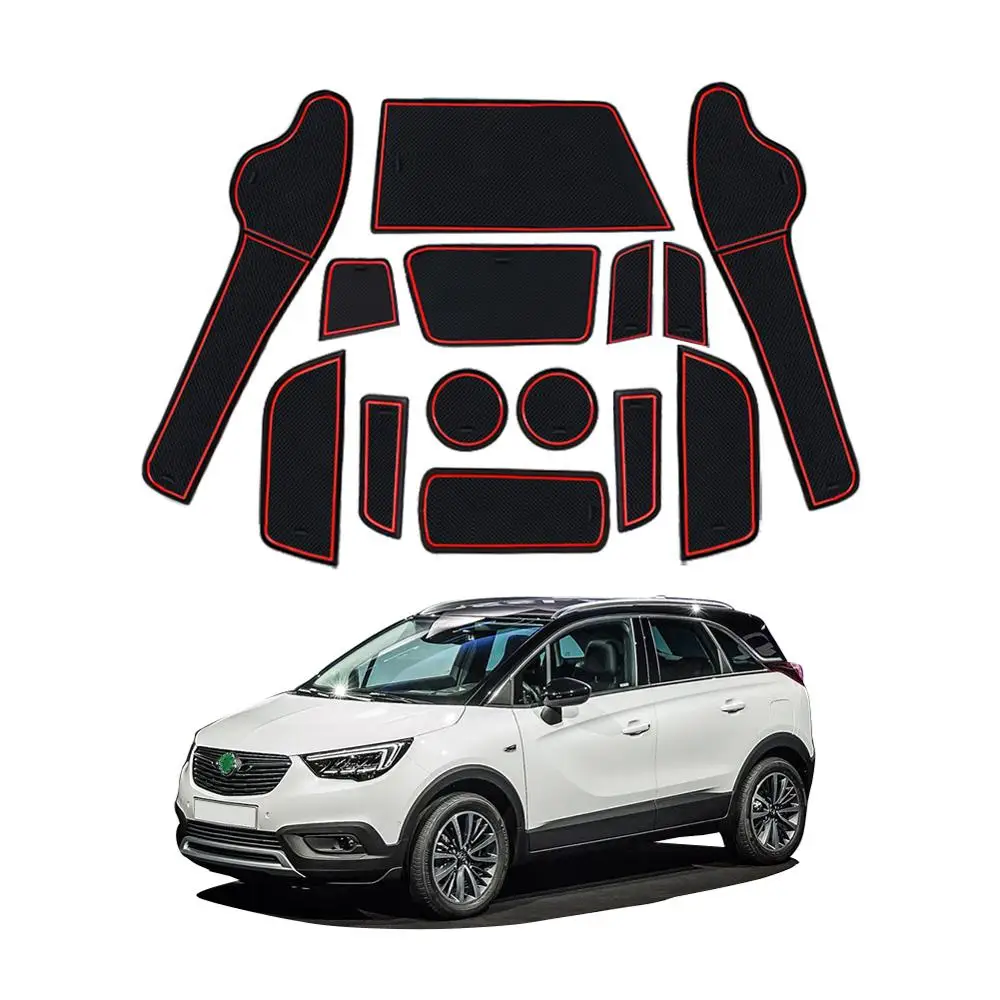Lfotpp Car Door Groove Pad Per Opel Crossland X Suv 2018-2022 Anti-Slip Door Gate Slot Mats Auto Interior Crossland X Accessori