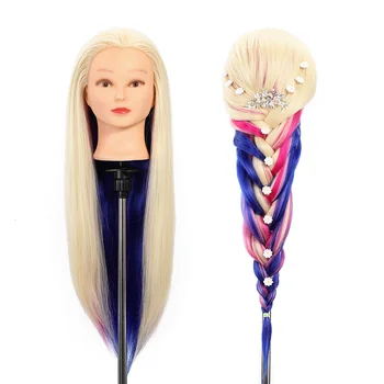 

Head Dolls for Hairdressers Hair 100% Synthetic Mannequin Head Hairstyles Female Mannequin Hairdressing Styling Training Head