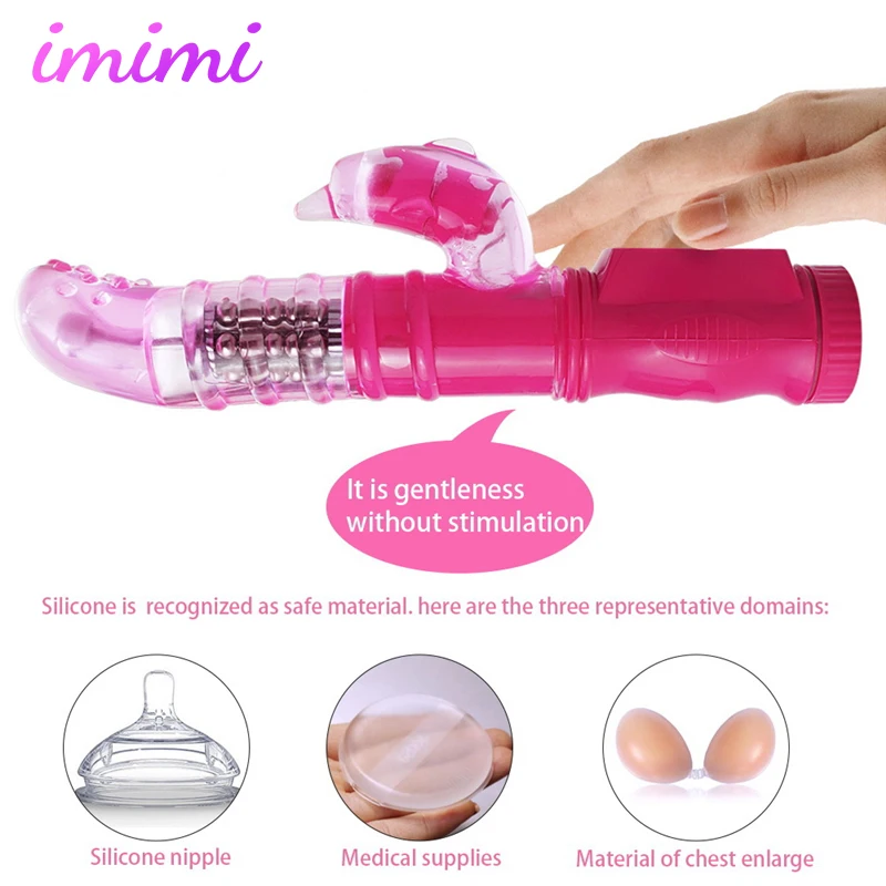 Rechargeable Double Rotator Vibrators Female Sexy Toys for Women Rabbit G-Spot Dildo Vibrator Clitoris Strapon Masturbator