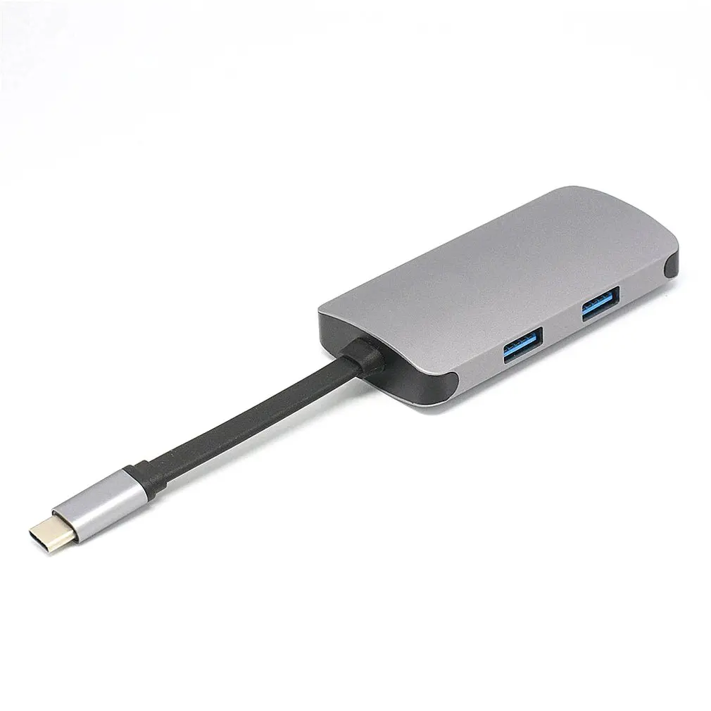 Концентратор USB Type C адаптер конвертер с 2 портами USB 3,0, 1 USB-C PD зарядный порт и 1 RJ45 1000 Мбит/с гигабитный Ethernet сетевой порт