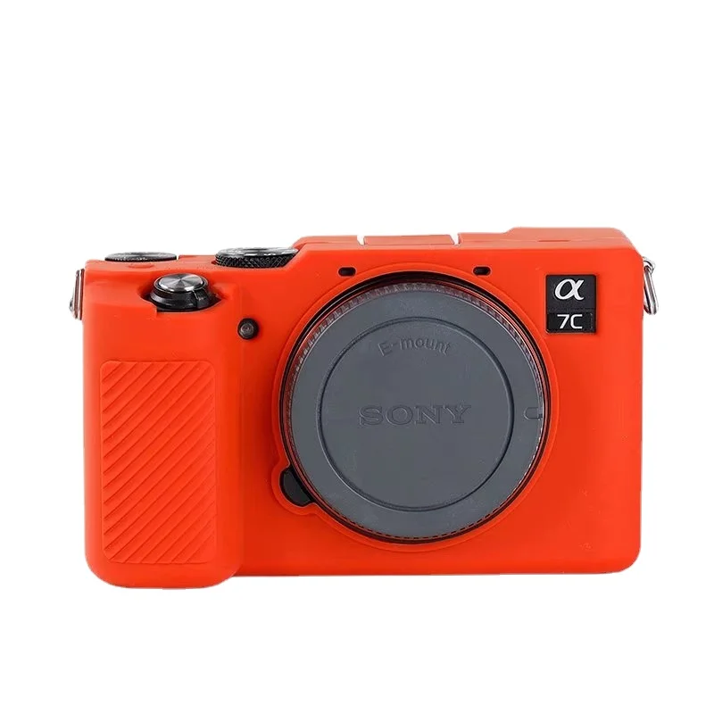 Üst doku tasarım kauçuk silikon kılıf vücut kapak koruyucu çerçeve cilt Sony A7C alfa 7C ILCE-7C kamera yumuşak