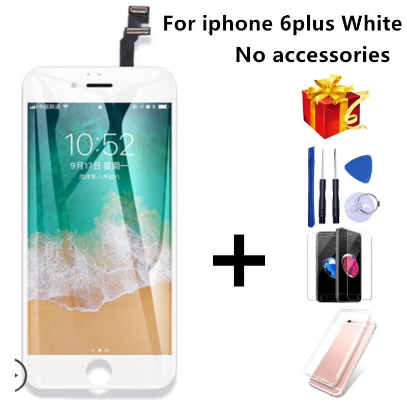 Класс AAA+++ для iPhone 6 6S Plus lcd с 3D сила кодирующий преобразователь сенсорного экрана в сборе для iPhone 5S дисплей без битых пикселей - Цвет: For  6plus White