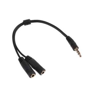 

3.5mm Stereo Audio 1 Male To 2 Female Jack Earphone/Mic Y Splitter Adapter Cable