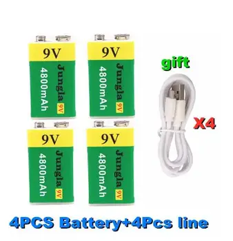 

High Capacity USB Battery 9V 4800mAh Li-ion Rechargeable Battery USB Lithium Battery For Toy Remote Control Dropshipping