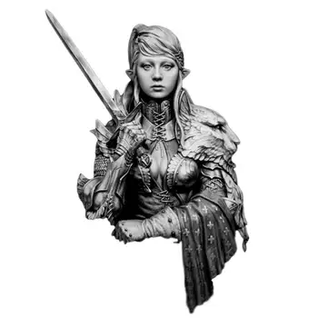 

1/10 Self-assembled Resin Soldier Model Toy Resin Atonement Bust Of Templars Soldier White Model Ornament Resin Figure Kit A-131