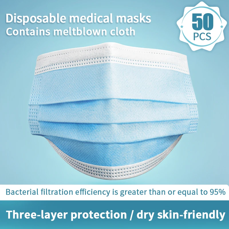

Mask 100pcs high quality 3 layers prevent anti virus formaldehyde bad smell bacteria proof disposable dustproof face mouth masks