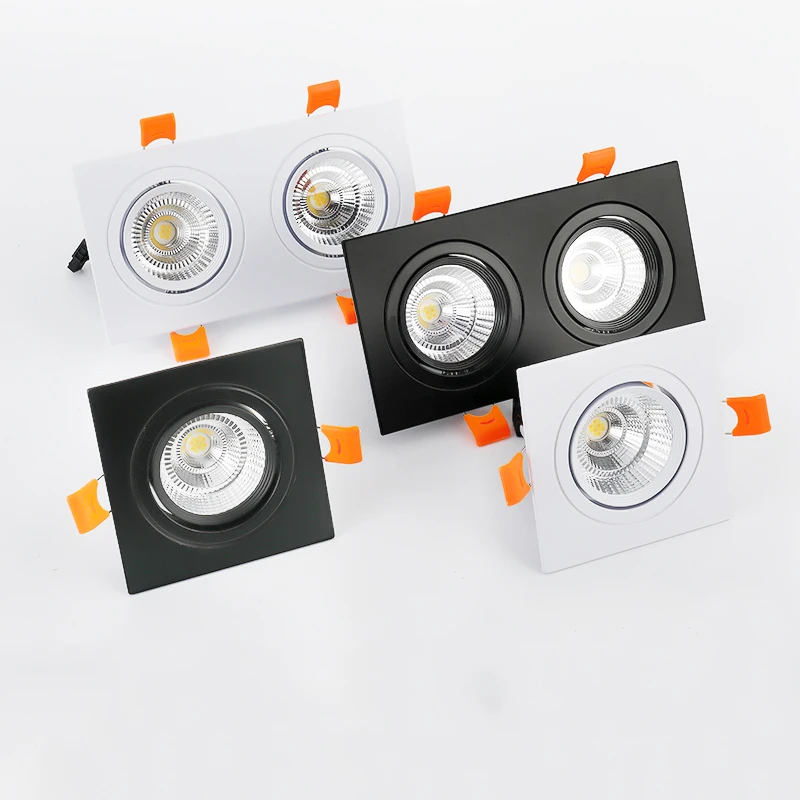 Square Dimmable Recessed COB LED Downlights 5W 7W 9W 12W 18W LED Ceiling Spot Lights AC85-265V Ceiling Lamps Indoor Lighting