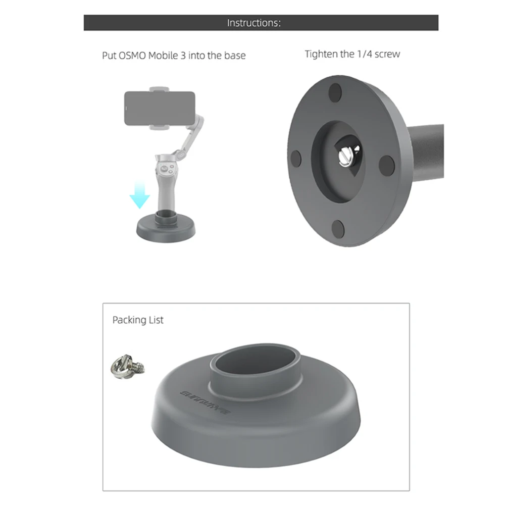 Держатель мобильного телефона для DJI OSMO Mobile 3 Stand Base Mount стабилизаторы ручной карданный стабилизатор для DJI OSMO Mobile 3 Аксессуары