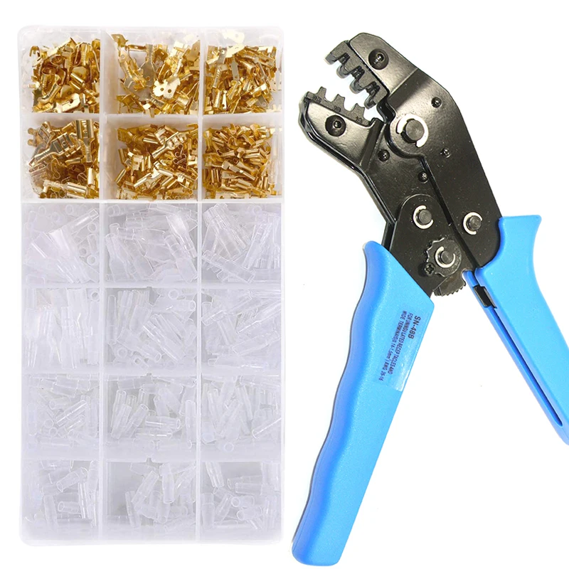 320pcs 2.8/4.8/6.3mm Crimp Terminals Seal Electrical Wire Connectors Terminal Connector Set with Crimper Plier | Обустройство дома