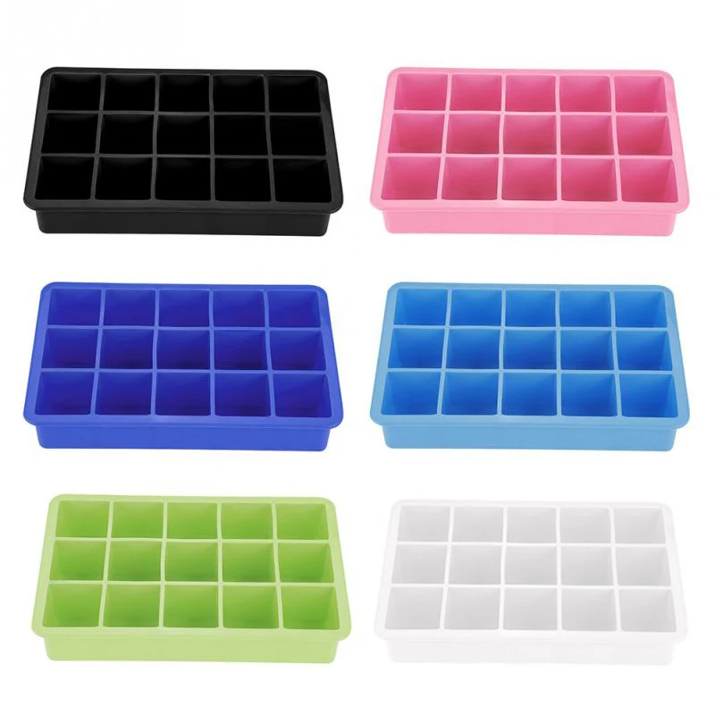

15 Grid Food Grade Silicone Ice Tray Home DIY Ice Cube Mold Square Shape Ice Cream Maker Kitchen Bar Accessories