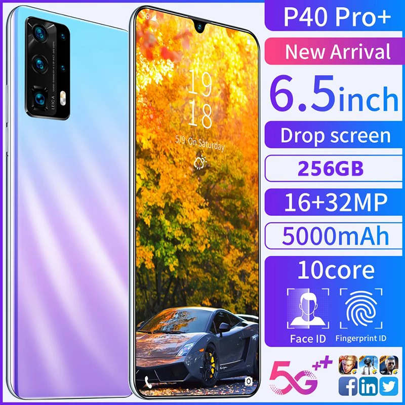 US $125.40 P40 Pro Mobile Phone Android 67 Inch 8Core 256GB Smartphone 4800mAh Mobile Phone Cheap Phone Free Shipping