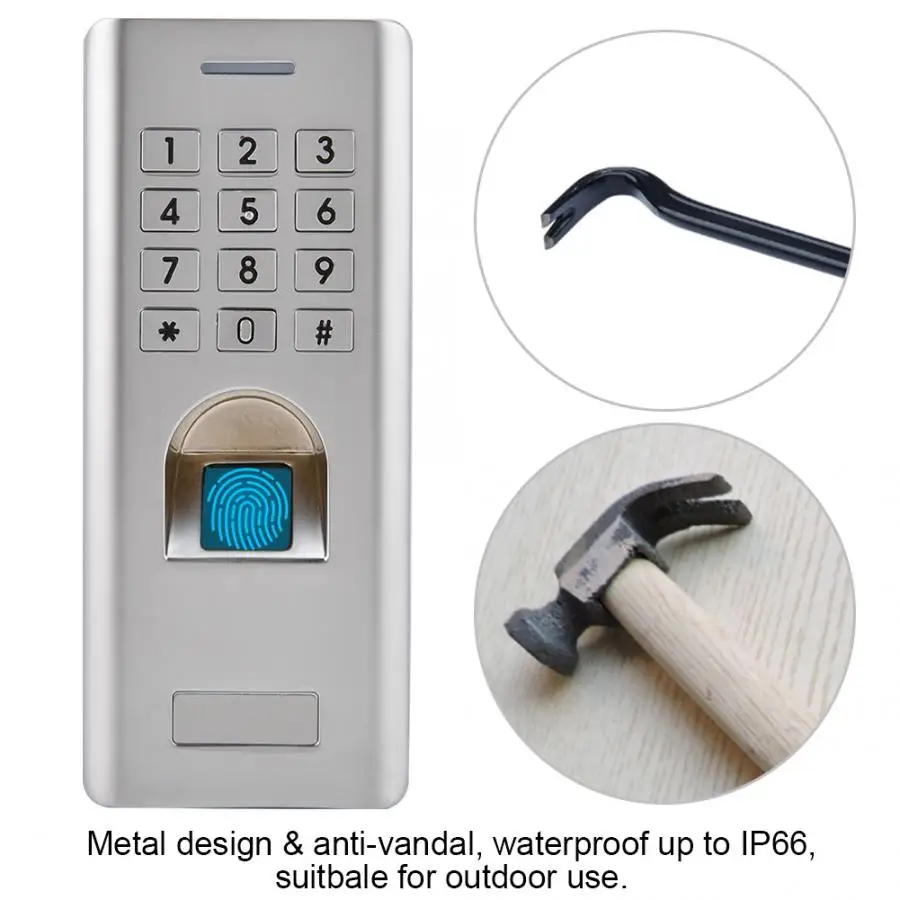 Metal Access Control Access Control Kits Waterproof Fingerprint Reader Password Door Access Control Keypad Security lock