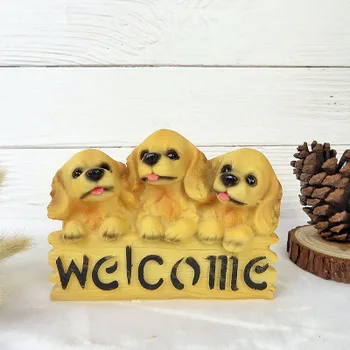 

Welcome guests opening Arrange the reception counter Furnishing articles decoration Imitation puppy dog Chihuahua Shiba Inu