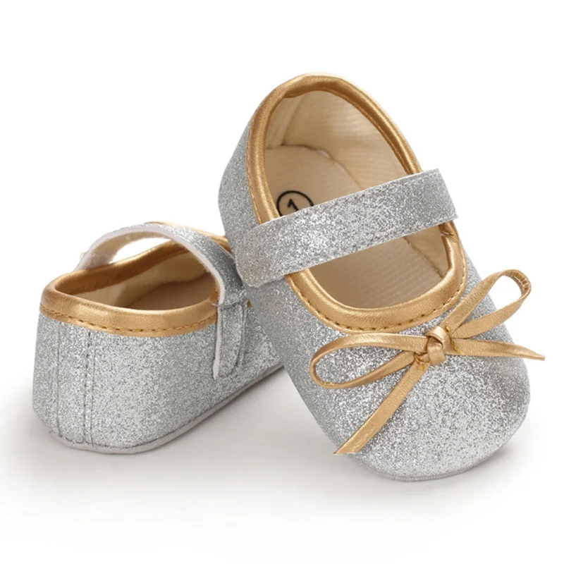 Детская обувь; милые Нескользящие повседневные кроссовки с бантом для маленьких девочек; прогулочная обувь принцессы с мягкой подошвой для малышей