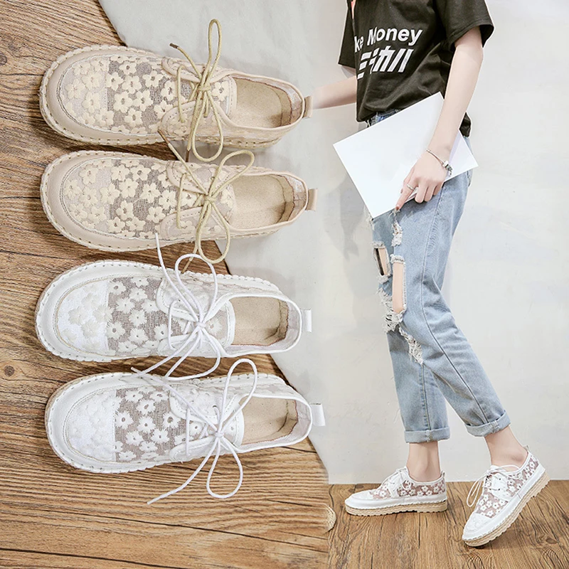 Zapatos bajos cómodos de fondo plano para mujer, zapatillas de pescador blancas pequeñas, de arte, informales, de verano