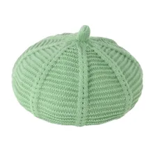 Хлопоковый берет, шапки, детская зимняя французская шляпа, однотонная вязаная шапка, Зимняя Толстая теплая мягкая берет, милая плоская кепка, береты, ер## H