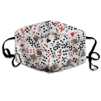 

Comfortable Two Layer Dust Mask, Soft Playing Poker Cards Face Mask Cover Mouth for Adults and Teens