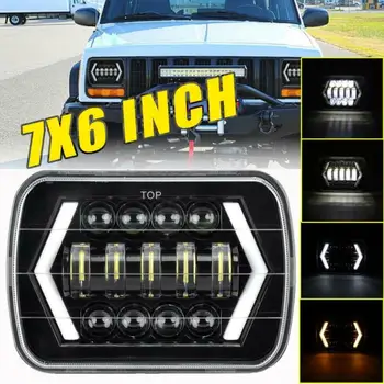 

1* LED Headlight Square For Jeep Cherokee XJ Waterproof 12-24V 6000K Brand New