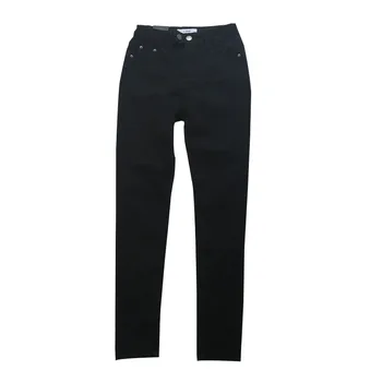 

Two Grain Buckle Black Jeans 2019 Autumn Women's Wear Slim Fit Elastic Force Feet Pants Nine Points Slim
