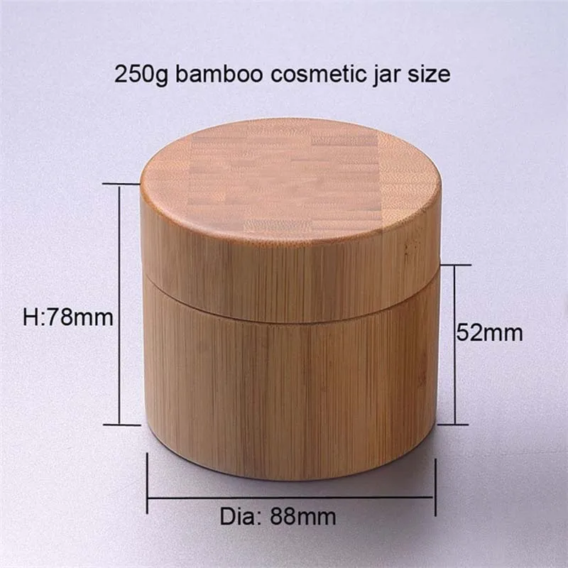Большой Размеры 250g 200g 150 100g PP бамбук бутылка крем баночка для декора ногтей