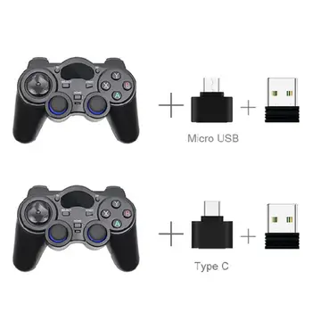

2.4G Wireless Game Controller Joystick Gamepad With Micro USB OTG Converter Adapter For An-droid TV Box For PC PS3