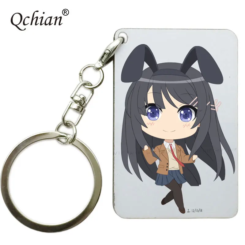 Сумка для ключей автомобиля бижутерия для декорирования аниме Seishun Buta Yarou wa Bunny Girl Senpai no Yume wo Minai деревянный брелок подвеска - Цвет: 60-K08