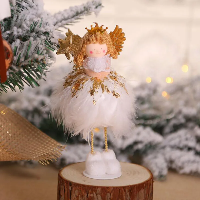 10 шт./лот, украшения на рождественскую елку, прекрасный ангел, подвеска, дисплей, оконный орнамент, подставка и сидячая кукла, вечерние принадлежности