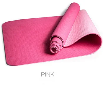 Нескользящий гимнастический Tpe 6 мм/8 мм толщина Пилатес Йога Коврик для упражнений гимнастический коврик йога коврик спорт фитнес коврик для йоги, слинг Йога - Цвет: Розовый