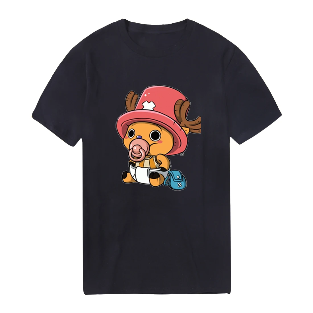 

Tony Chopper Harajuku Mens T Shirts O-Neck Cotton New Tshirts One Piece Black Tees Male Bodybuilding Tops Loose Camiseta Homme