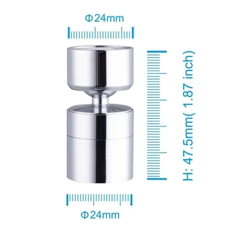 Кухня Раковина аэратор твердая латунь большой угол поворотный кран 2 функции 1,8 gpm хром 24BA