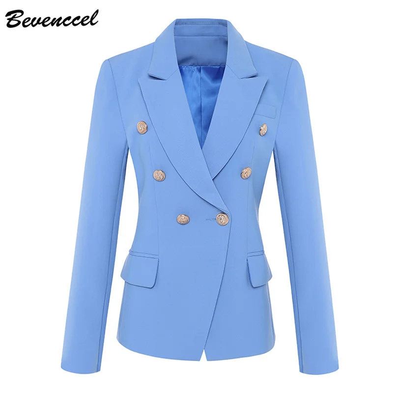 

Bevenccel 2019 Designer Blazer Women's Long Sleeve Double Breasted Buttons Blazer Jacket Outer