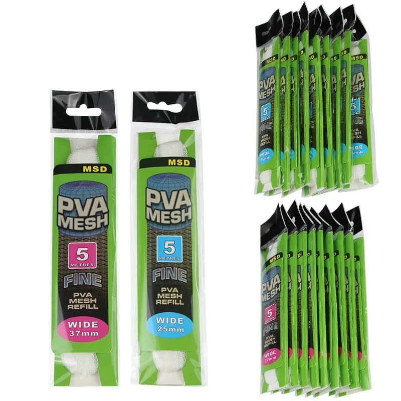 

10Pcs/Lot PVA Mesh Soluble Fish Refill Carp Fishing PVA Network Net Bait bag Refill 37mm 25mm 44mm Nets PVA 5m