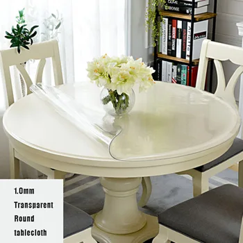 

1.0mm PVC Round Tablecloth Waterproof Oil Proof kitchen table Protection pad Table Cover Glass Soft Transparent Table Cloth