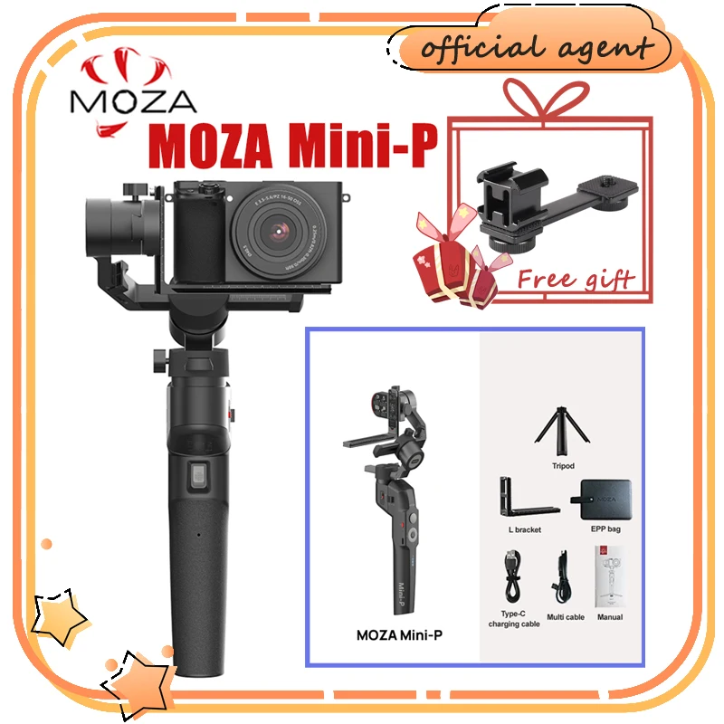 Moza mini p-ポータブル3軸ジンバルスタビライザー,スマートフォン,アクションカメラ,コンパクトカメラ,gopro,dji osmo